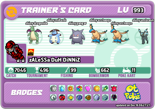zALeSSa DuH DiNNiZ Card otPokemon.com