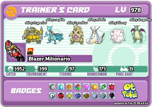 Blazer Milionario Card otPokemon.com