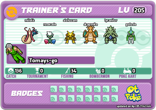 Tomays-go Card otPokemon.com