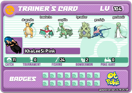 KhaLeeSi Pink Card otPokemon.com