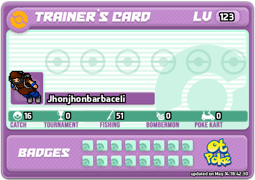 Jhonjhonbarbaceli Card otPokemon.com