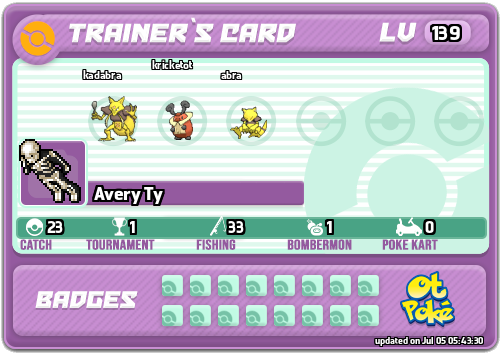 Avery Ty Card otPokemon.com