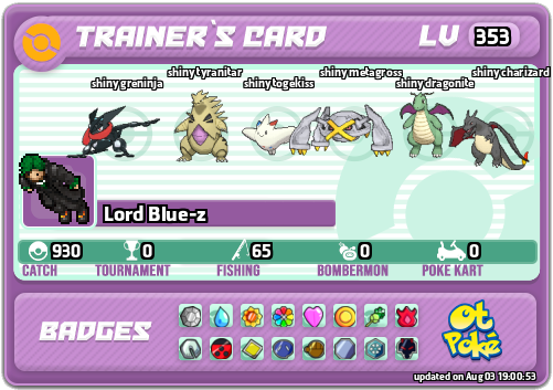 Lord Blue-z Card otPokemon.com