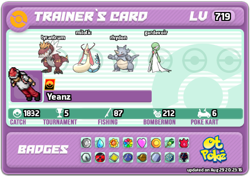 Yeanz Card otPokemon.com
