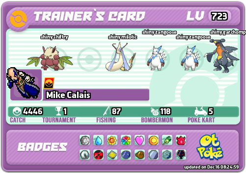 Mike Calais Card otPokemon.com