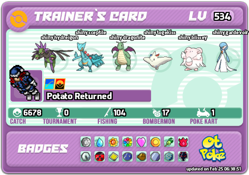 Potato Returned Card otPokemon.com