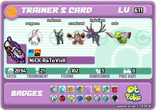 NiCK RaToVisK Card otPokemon.com