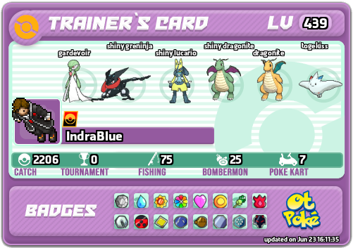 IndraBlue Card otPokemon.com