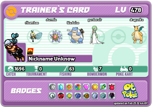 Nickname Unknow Card otPokemon.com