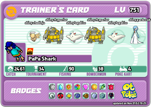 PaPa Shark Card otPokemon.com