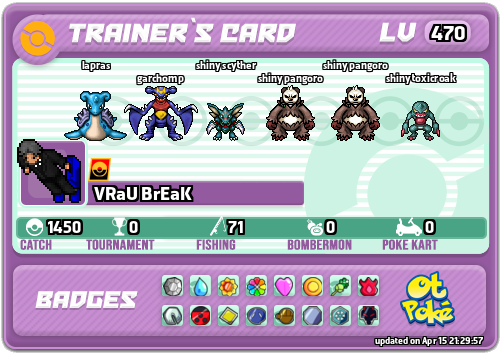 VRaU BrEaK Card otPokemon.com