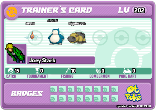 Joey Stark Card otPokemon.com