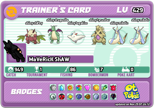 MaVeRicK ShAW Card otPokemon.com