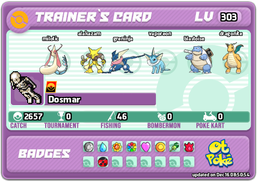 Dosmar Card otPokemon.com