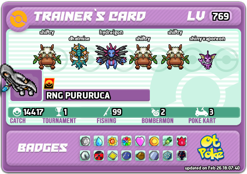 RNG PURURUCA Card otPokemon.com