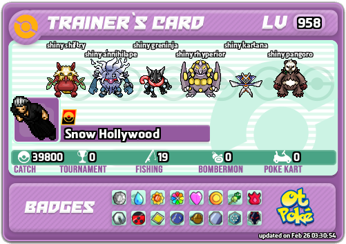 Snow Hollywood Card otPokemon.com
