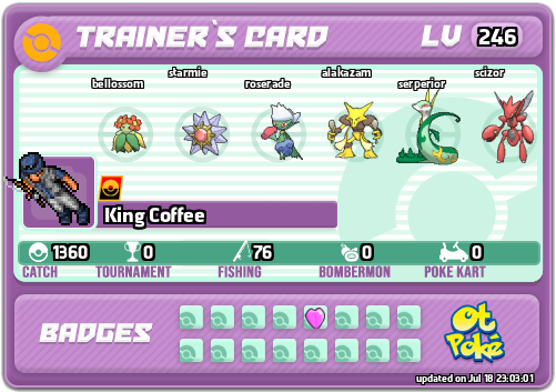 King Coffee Card otPokemon.com