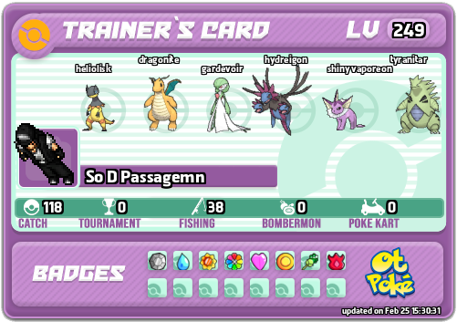 So D Passagemn Card otPokemon.com