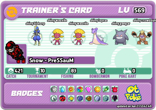 Snow - PreSSauM Card otPokemon.com