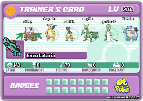 Enzo Lataria Card otPokemon.com