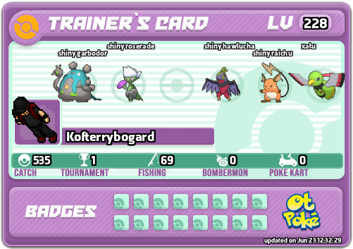 Kofterrybogard Card otPokemon.com