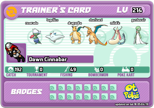 Dawn Cinnabar Card otPokemon.com