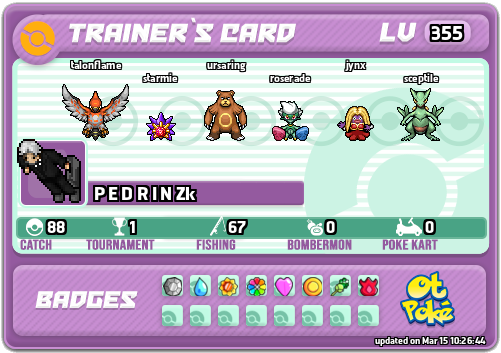P E D R I N Zk Card otPokemon.com